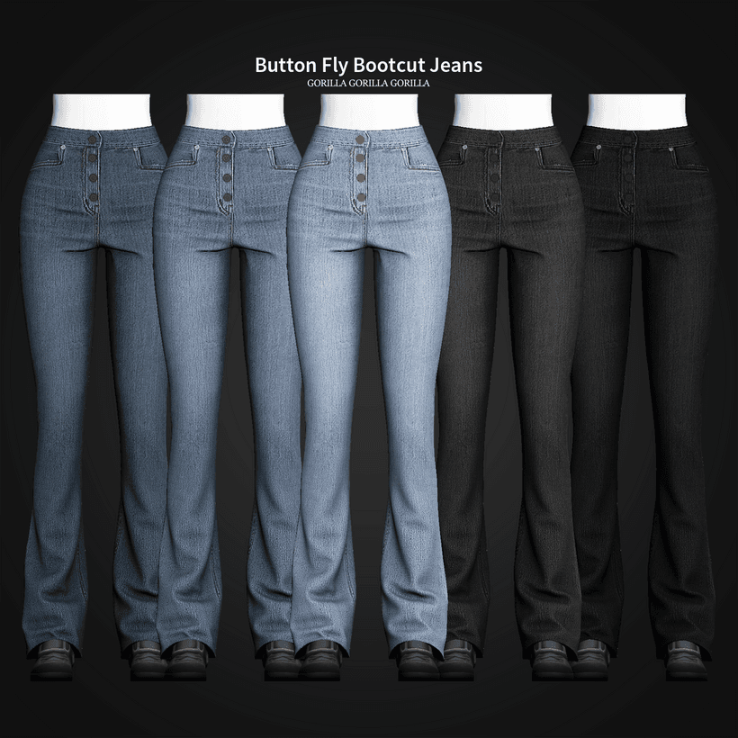 Джинсы Button Fly Bootcut Jeans